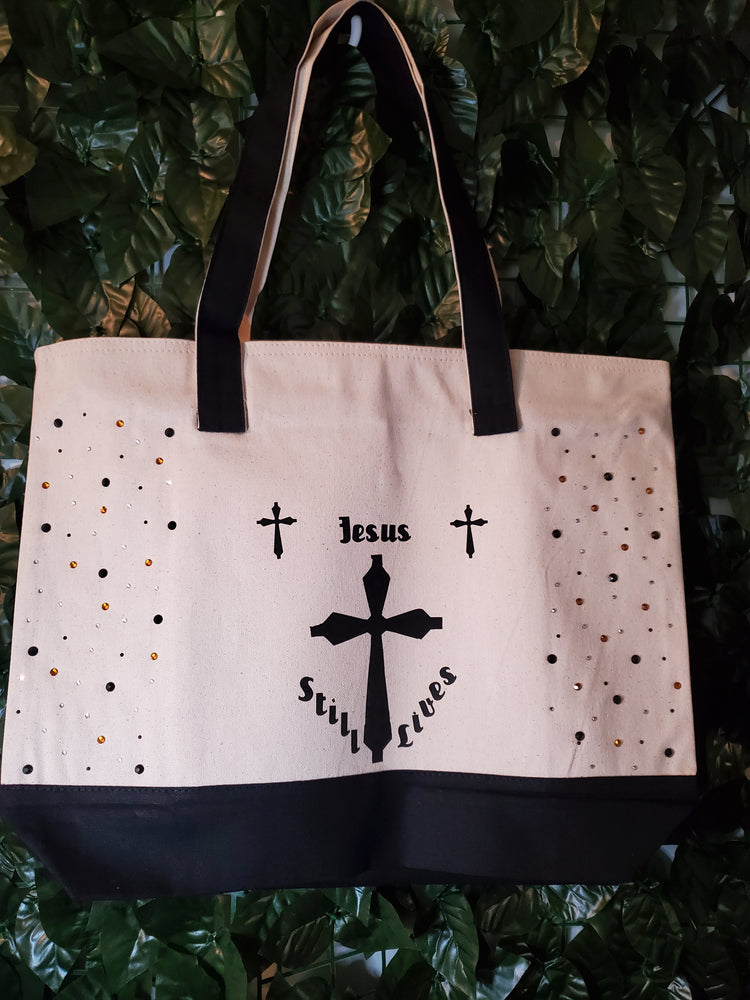 Jesus Still Lives Large Tote Bag - Red or Black.