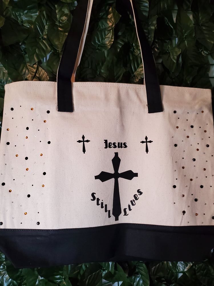 Jesus Still Lives Large Tote Bag - Red or Black.