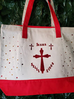 Jesus Still Lives Large Tote Bag - Red or Black.