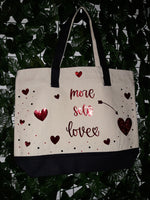 More Self Love Large Tote - Black with sparkle red font